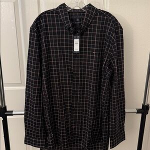 Tommy Hilfiger Black and Red Plaid Shirt